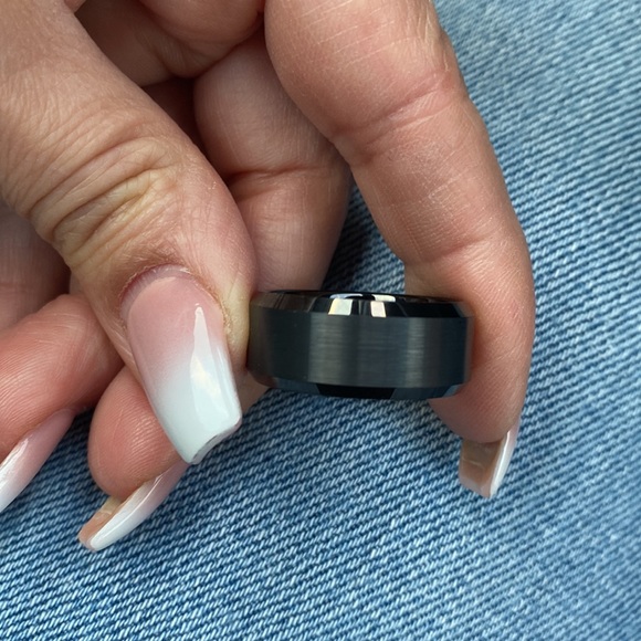 10MM BLACK TUNGSTEN WEDDING BAND - Picture 7 of 10